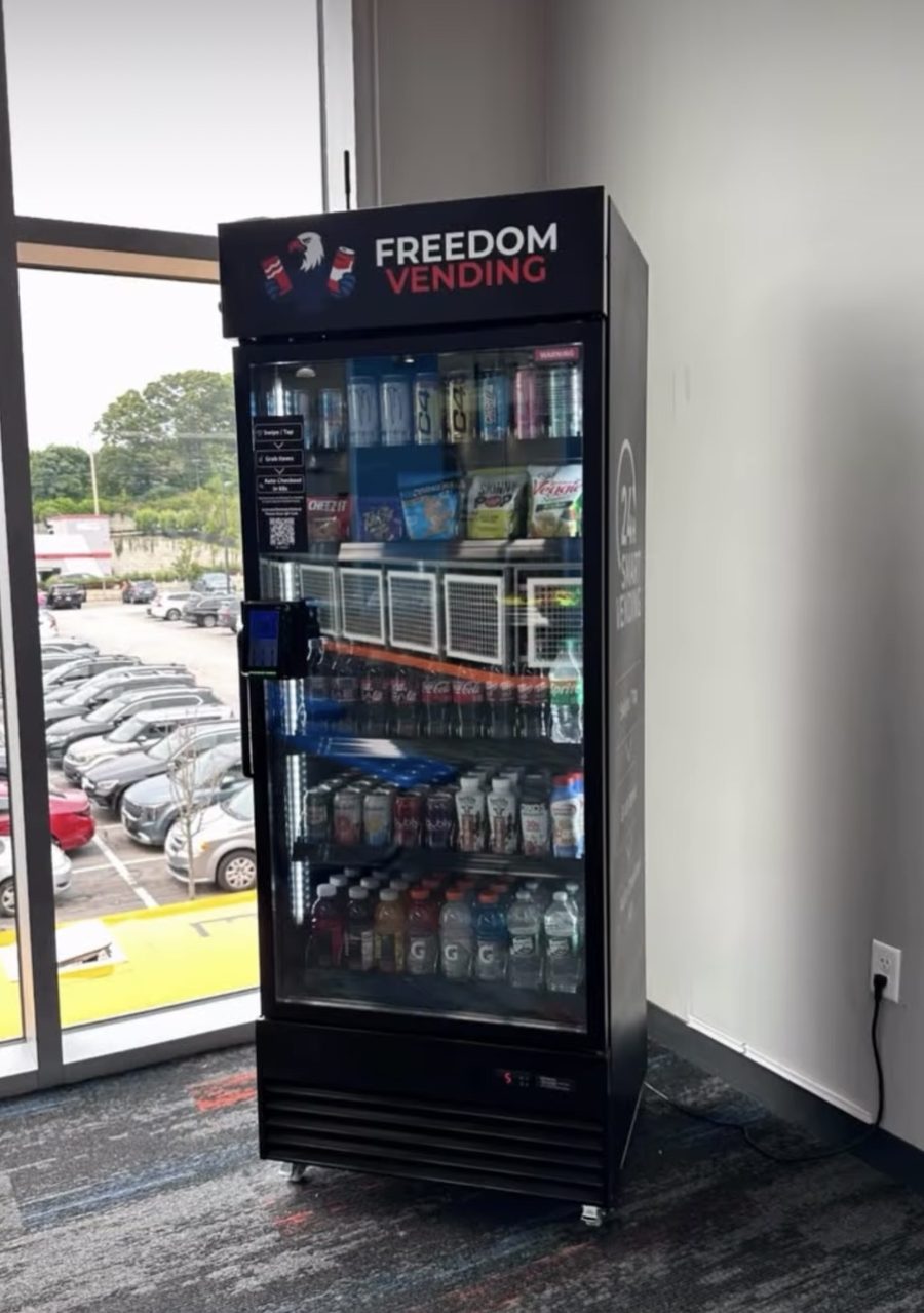 Freedom Vending drink machine installed in the main atrium at Apex Entertainment Marlborough