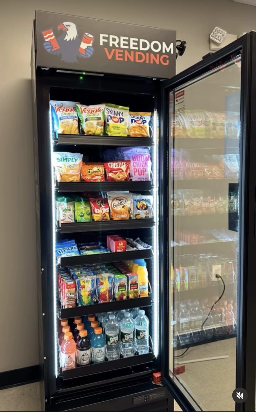 Freedom Vending smart snack machine installed at Apex Kids in Apex Entertainment Marlborough